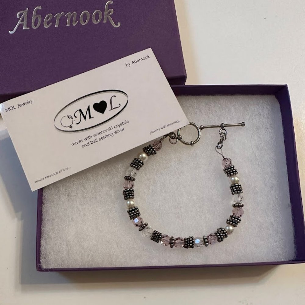 Designer Swarovski, Pearl, and Sterling Silver Bracelet